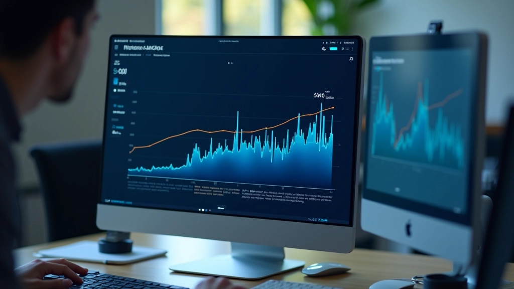 Graphique de monitoring montrant l'utilisation de la bande passante réseau sur 24 heures avec pics et creux clairement visibles