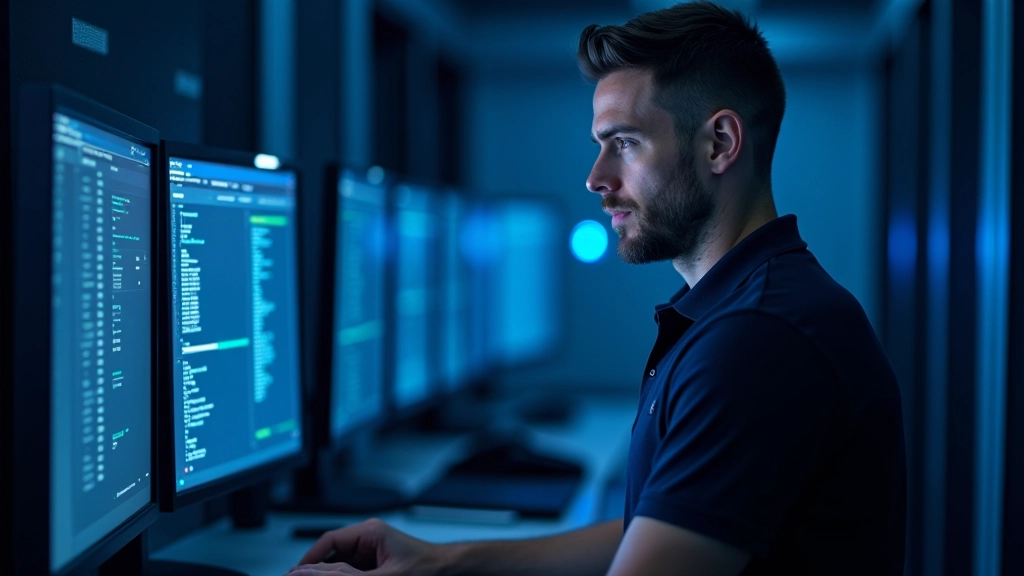 Équipe informatique effectuant un test de basculement et vérification des sauvegardes en salle serveur