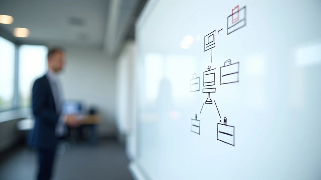Tableau blanc avec diagramme de flux réseau montrant les connexions entre serveurs, commutateurs et clients